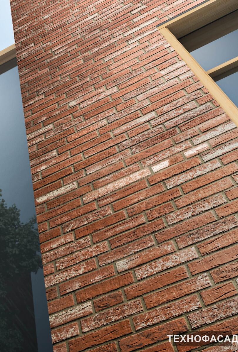 Фасад с гибким кирпичом
